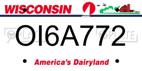OI6A772 Wisconsin License Plate