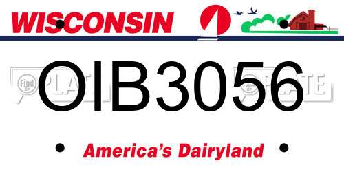 OIB3056 Wisconsin License Plate