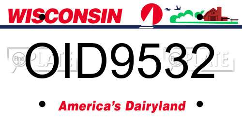 OID9532 Wisconsin License Plate