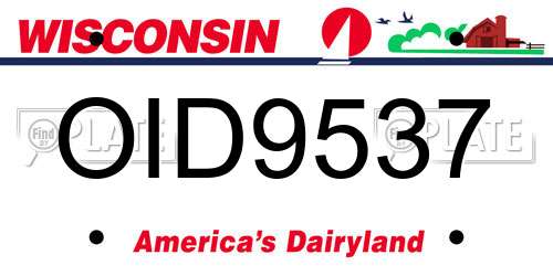 OID9537 Wisconsin License Plate