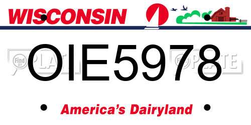 OIE5978 Wisconsin License Plate
