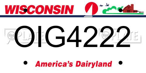 OIG4222 Wisconsin License Plate