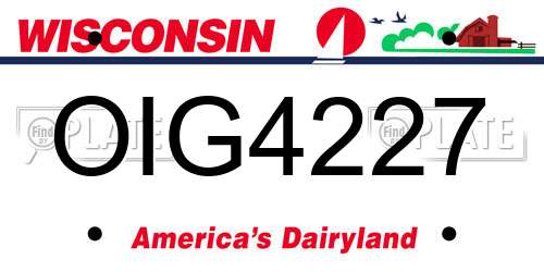 OIG4227 Wisconsin License Plate