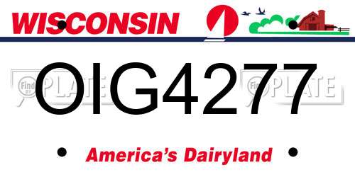 OIG4277 Wisconsin License Plate