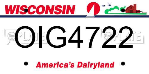 OIG4722 Wisconsin License Plate