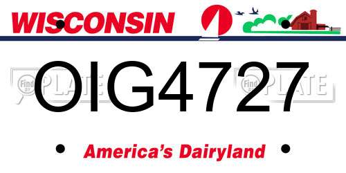 OIG4727 Wisconsin License Plate