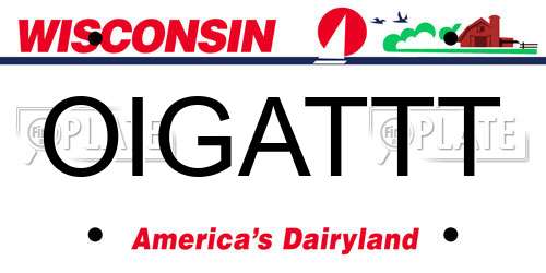 OIGATTT Wisconsin License Plate