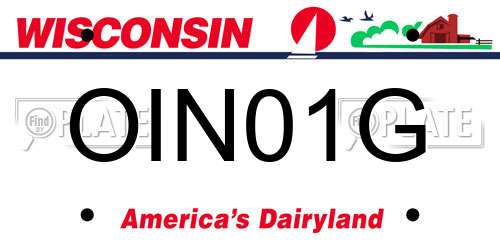 OIN01G Wisconsin License Plate