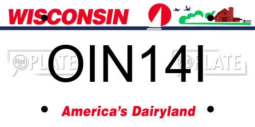OIN14I Wisconsin License Plate