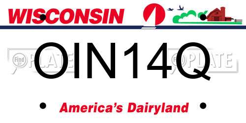 OIN14Q Wisconsin License Plate