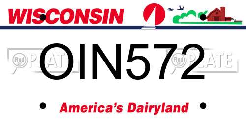 OIN572 Wisconsin License Plate