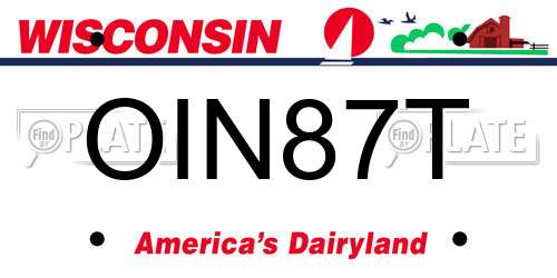 OIN87T Wisconsin License Plate