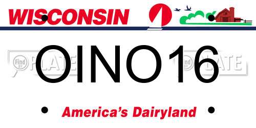 OINO16 Wisconsin License Plate
