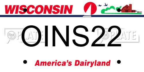 OINS22 Wisconsin License Plate