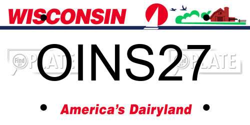 OINS27 Wisconsin License Plate