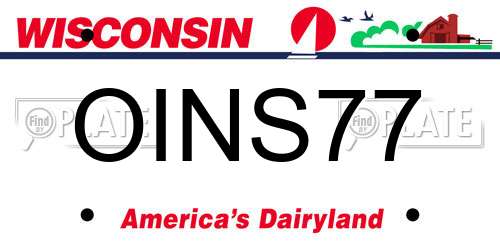 OINS77 Wisconsin License Plate