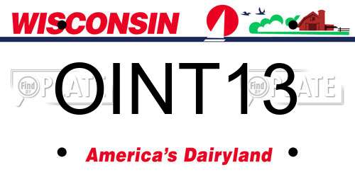 OINT13 Wisconsin License Plate