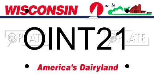 OINT21 Wisconsin License Plate