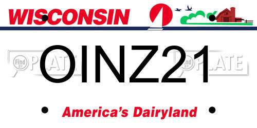 OINZ21 Wisconsin License Plate