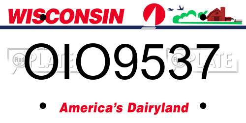 OIO9537 Wisconsin License Plate