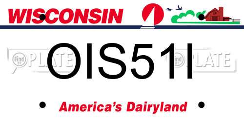 OIS51I Wisconsin License Plate