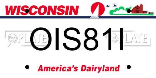 OIS81I Wisconsin License Plate