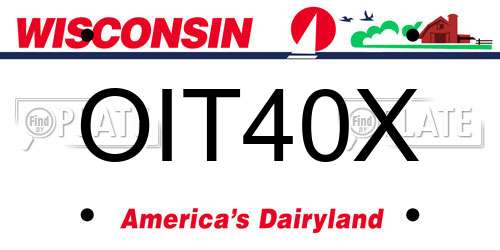 OIT40X Wisconsin License Plate