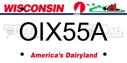 OIX55A Wisconsin License Plate
