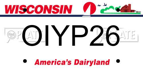 OIYP26 Wisconsin License Plate