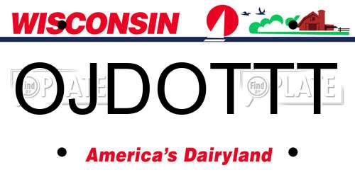 OJDOTTT Wisconsin License Plate