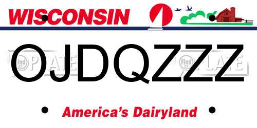 OJDQZZZ Wisconsin License Plate