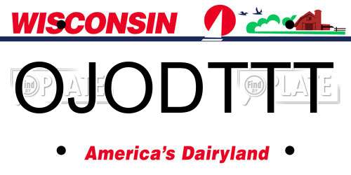 OJODTTT Wisconsin License Plate