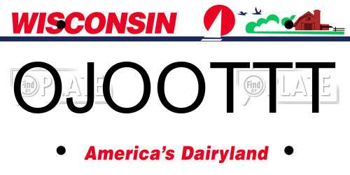 OJOOTTT Wisconsin License Plate