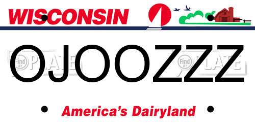 OJOOZZZ Wisconsin License Plate