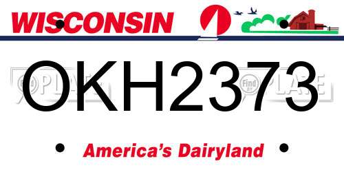 OKH2373 Wisconsin License Plate