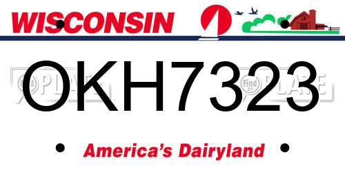 OKH7323 Wisconsin License Plate