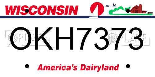 OKH7373 Wisconsin License Plate