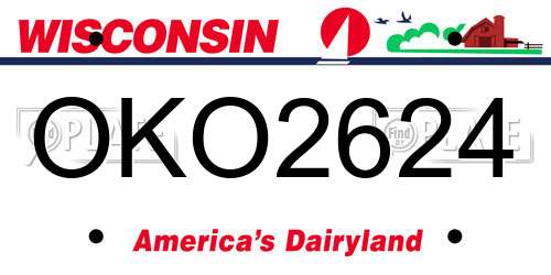 OKO2624 Wisconsin License Plate