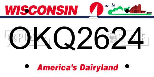 OKQ2624 Wisconsin License Plate
