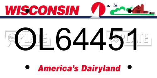 OL64451 Wisconsin License Plate