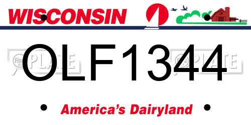 OLF1344 Wisconsin License Plate