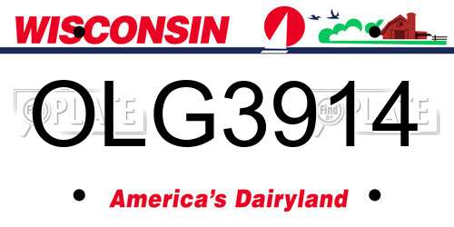 OLG3914 Wisconsin License Plate
