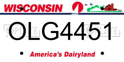 OLG4451 Wisconsin License Plate