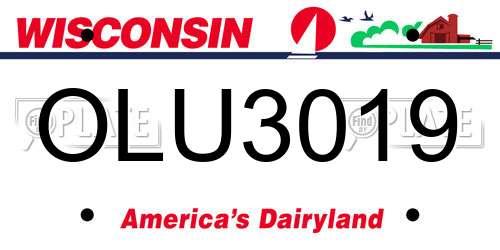 OLU3019 Wisconsin License Plate