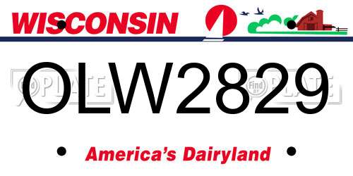 OLW2829 Wisconsin License Plate