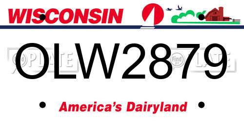 OLW2879 Wisconsin License Plate
