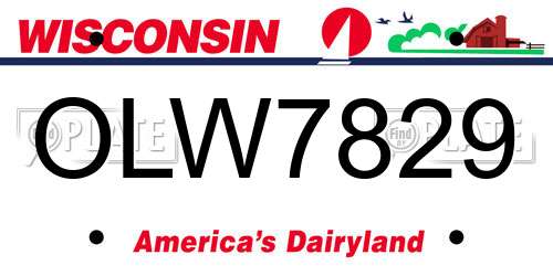 OLW7829 Wisconsin License Plate