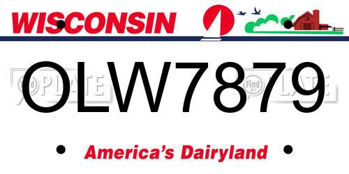 OLW7879 Wisconsin License Plate