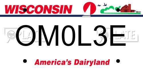 OM0L3E Wisconsin License Plate