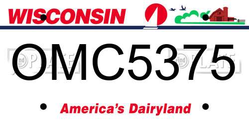 OMC5375 Wisconsin License Plate